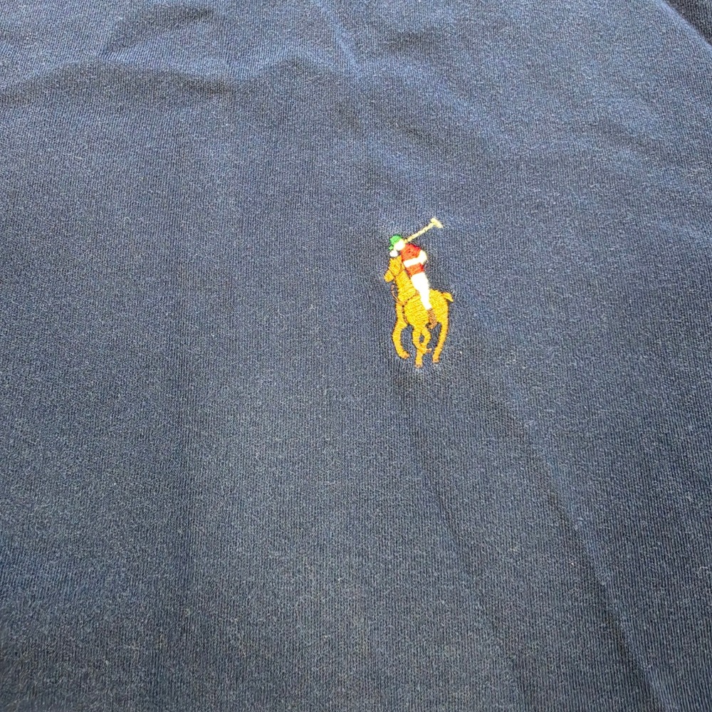 Polo Ralph Lauren Shirt Mens 2XLT Navy Blue Vertical Textured Knit Polo Tall - Picture 4 of 8